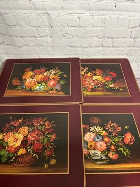 Vintage Pimpernel Flemish Flowers Placemats Set of Four